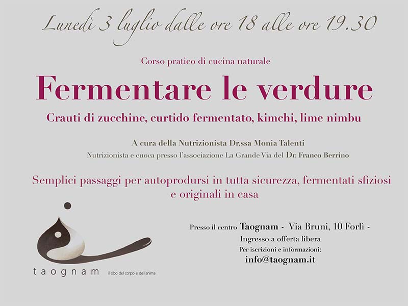 Corso "Fermentare le verdure" Luglio 23