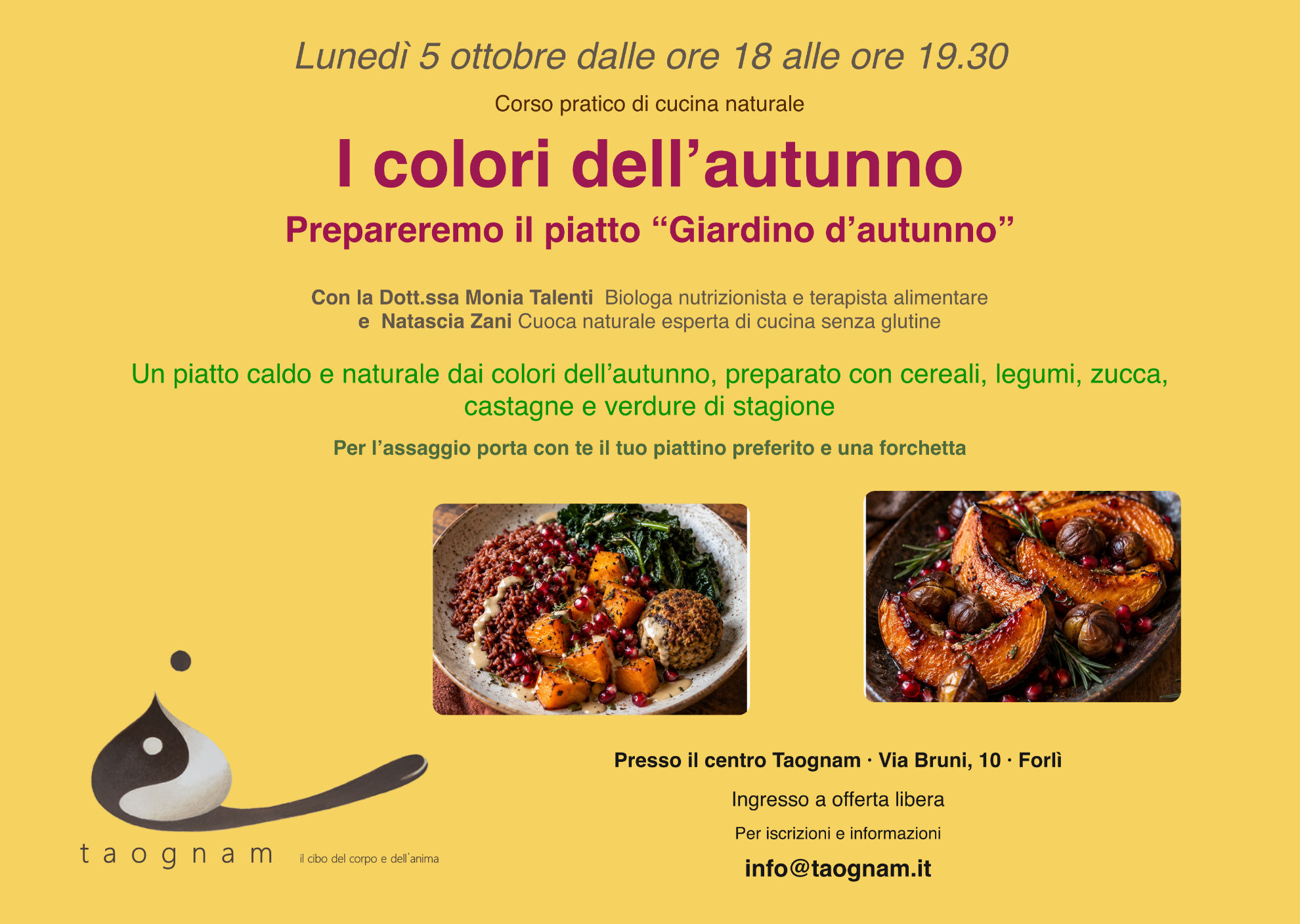 Corso di cucina naturale - i colori dell'autunno